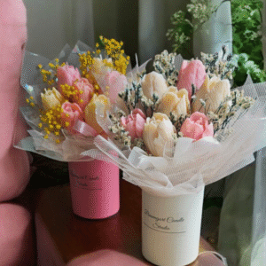 Candle Flower Box Mini Tulipany