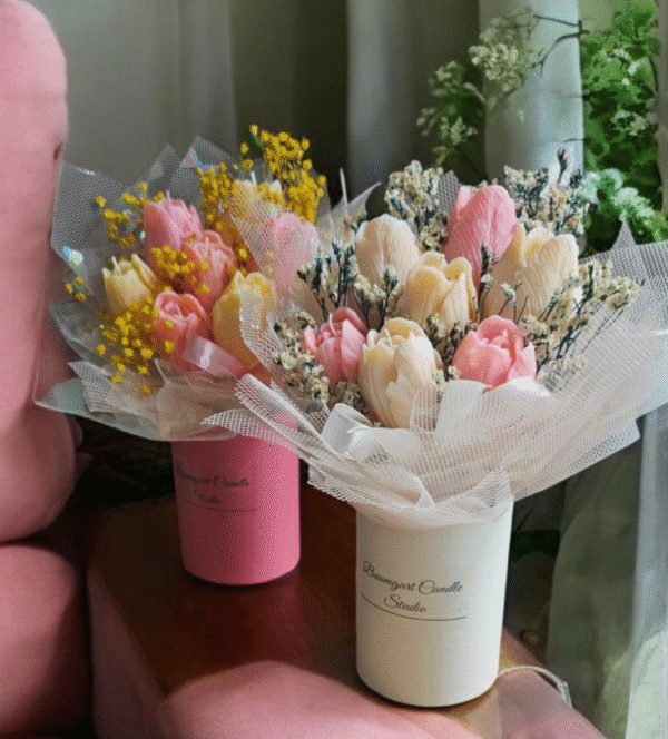 Candle Flower Box Mini Tulipany
