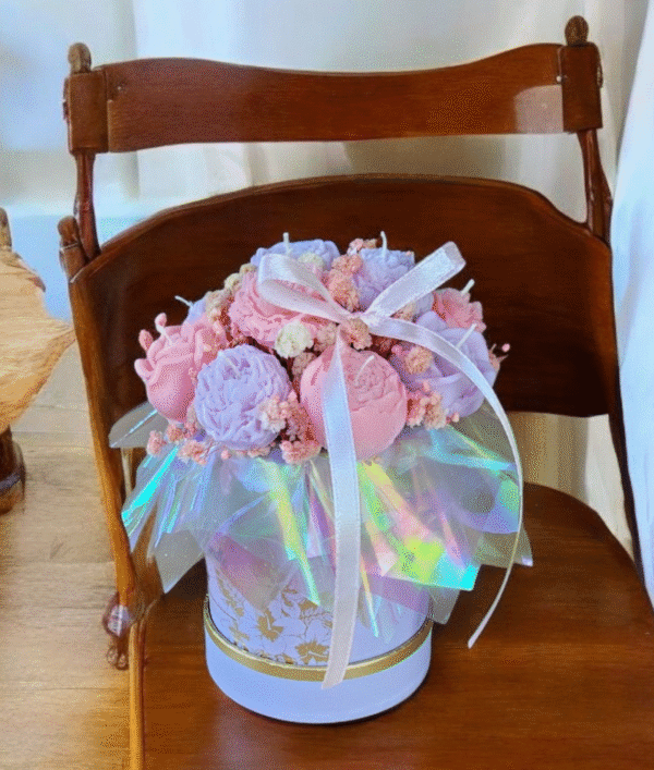 Candle Flower Box Mini Piwonie