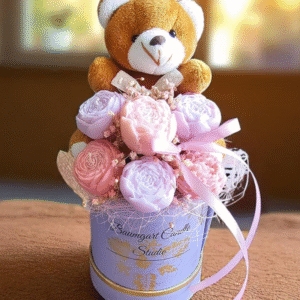Candle Flower Box Mini Miś