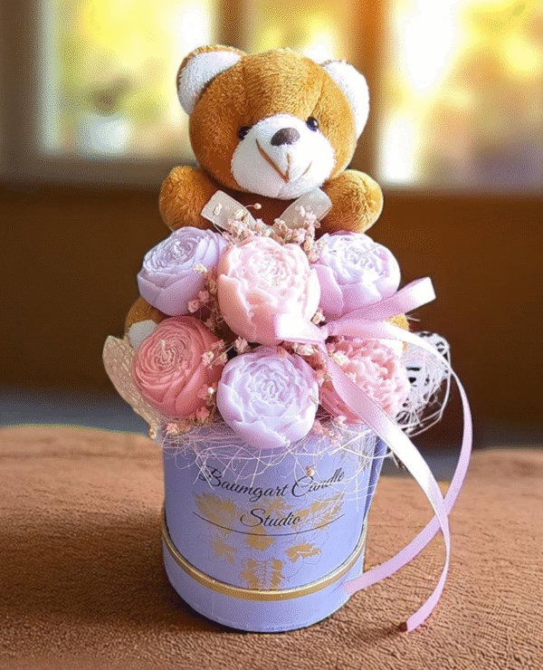Candle Flower Box Mini Miś