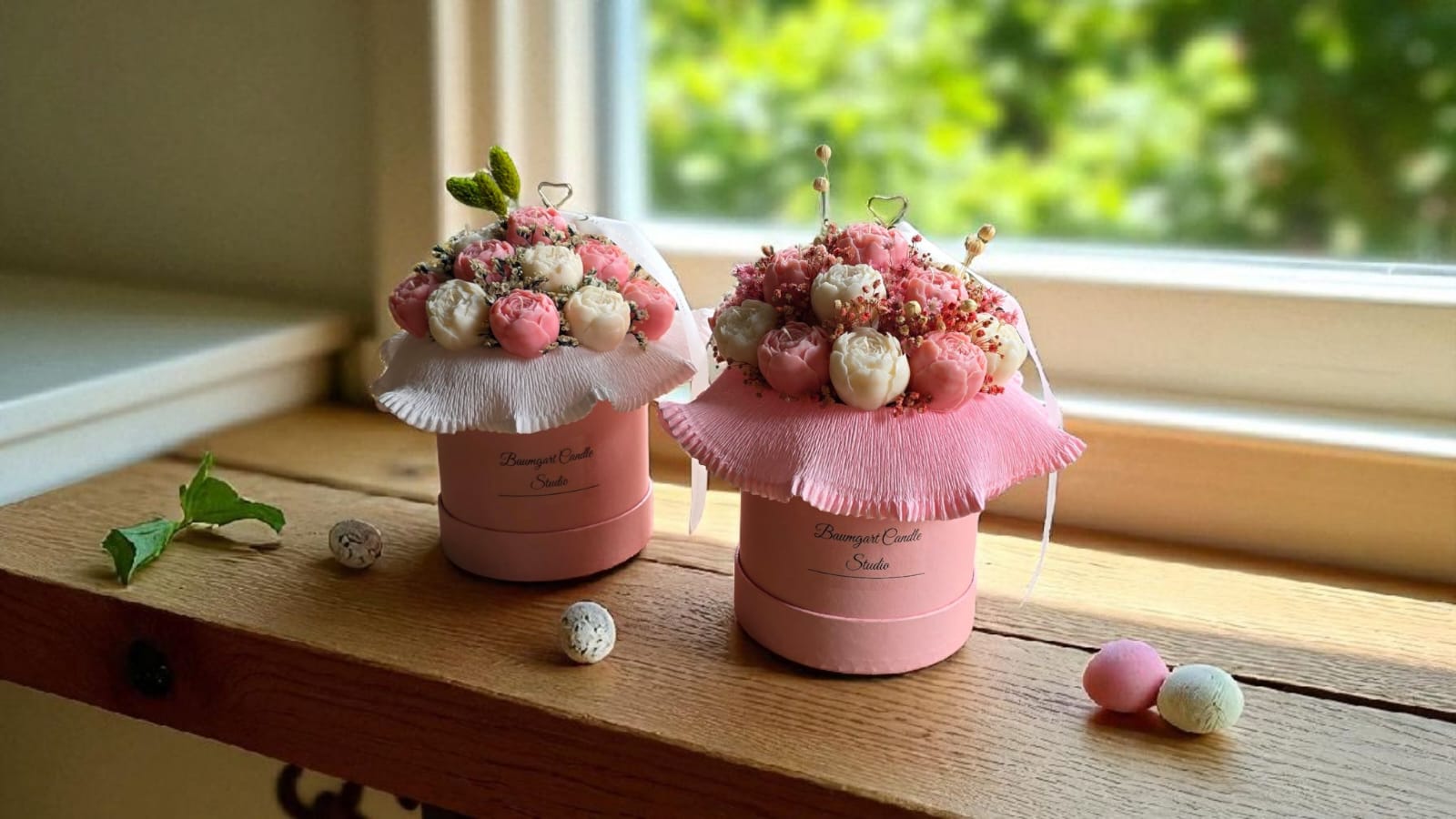 Candle Flower Box Maxi Piwonie